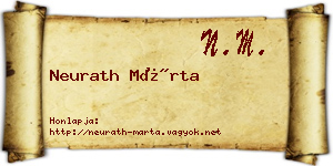Neurath Márta névjegykártya